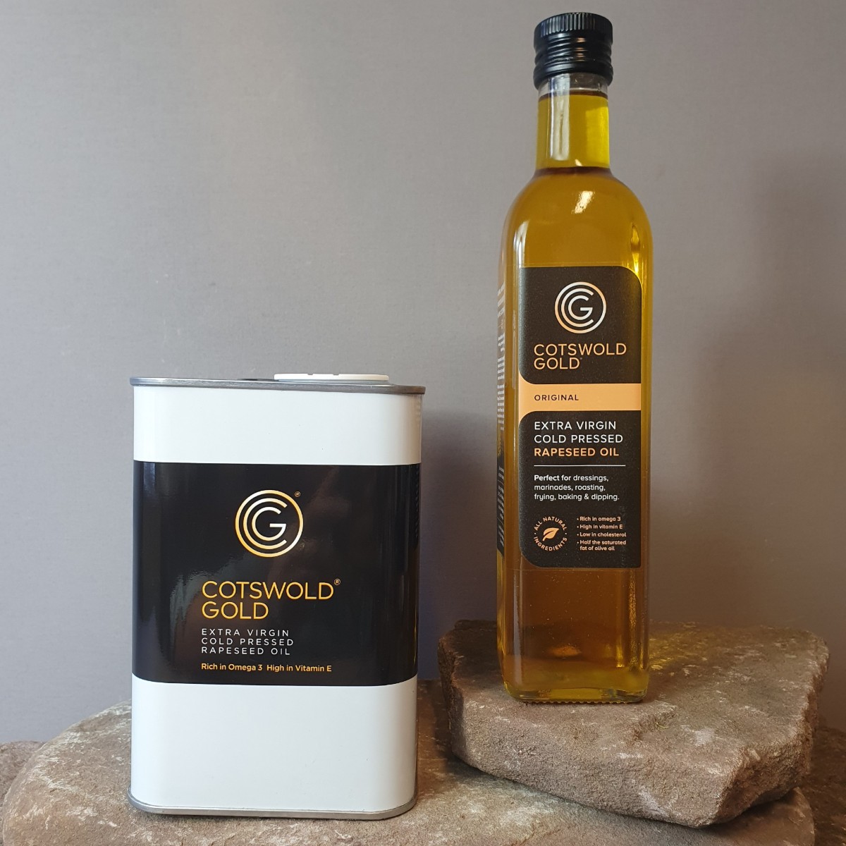 Cotswold Gold Rapeseed Oil Bottle & Tin